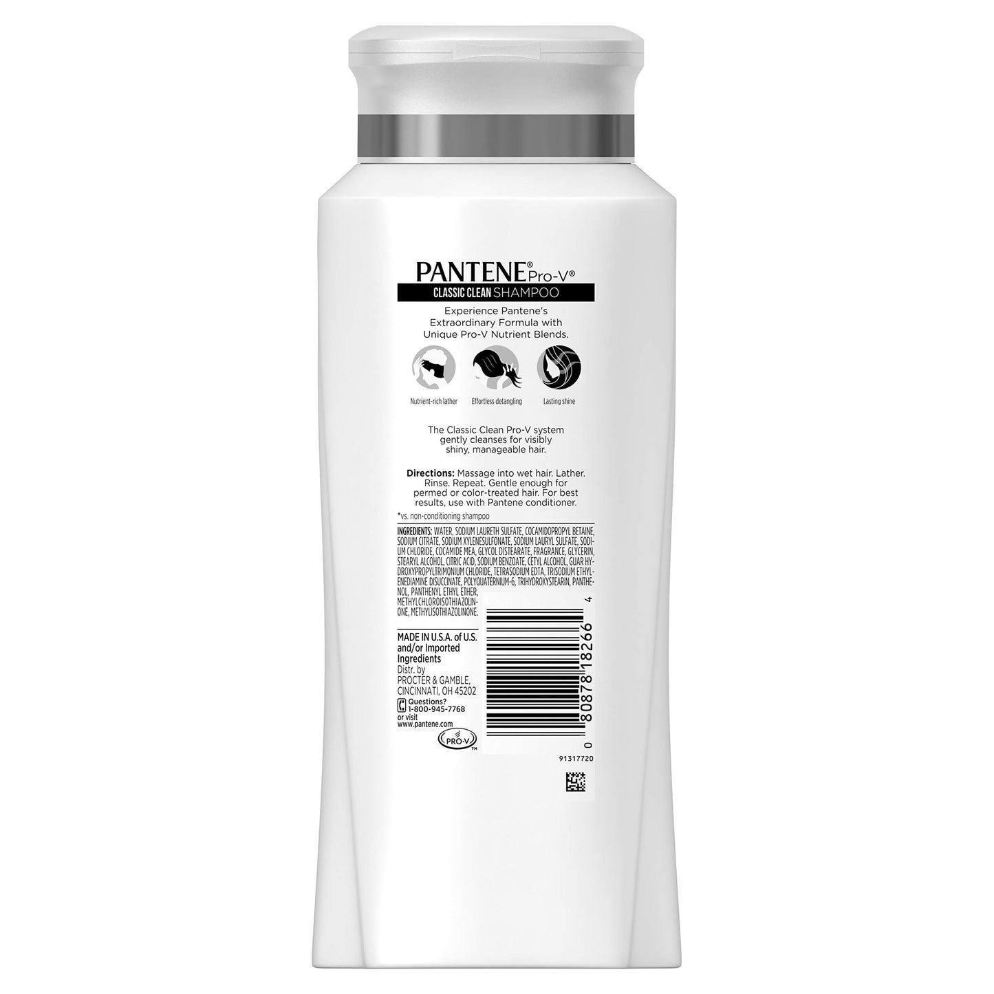 Pantene Pro-V Classic Clean Shampoo, 20.1 Fl Oz, 20.100000000000001 Fl Oz