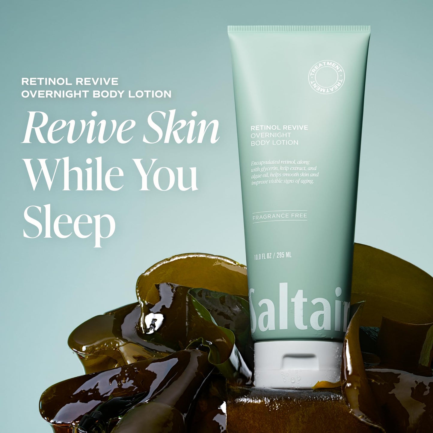 Saltair Retinol Revive Night Lotion - Dual-Action Retinol Body Lotion for Smoother, Firmer Looking Skin - Hydrating Moisturizer with Kelp, Allantoin Beauty and Personal Care Saltair