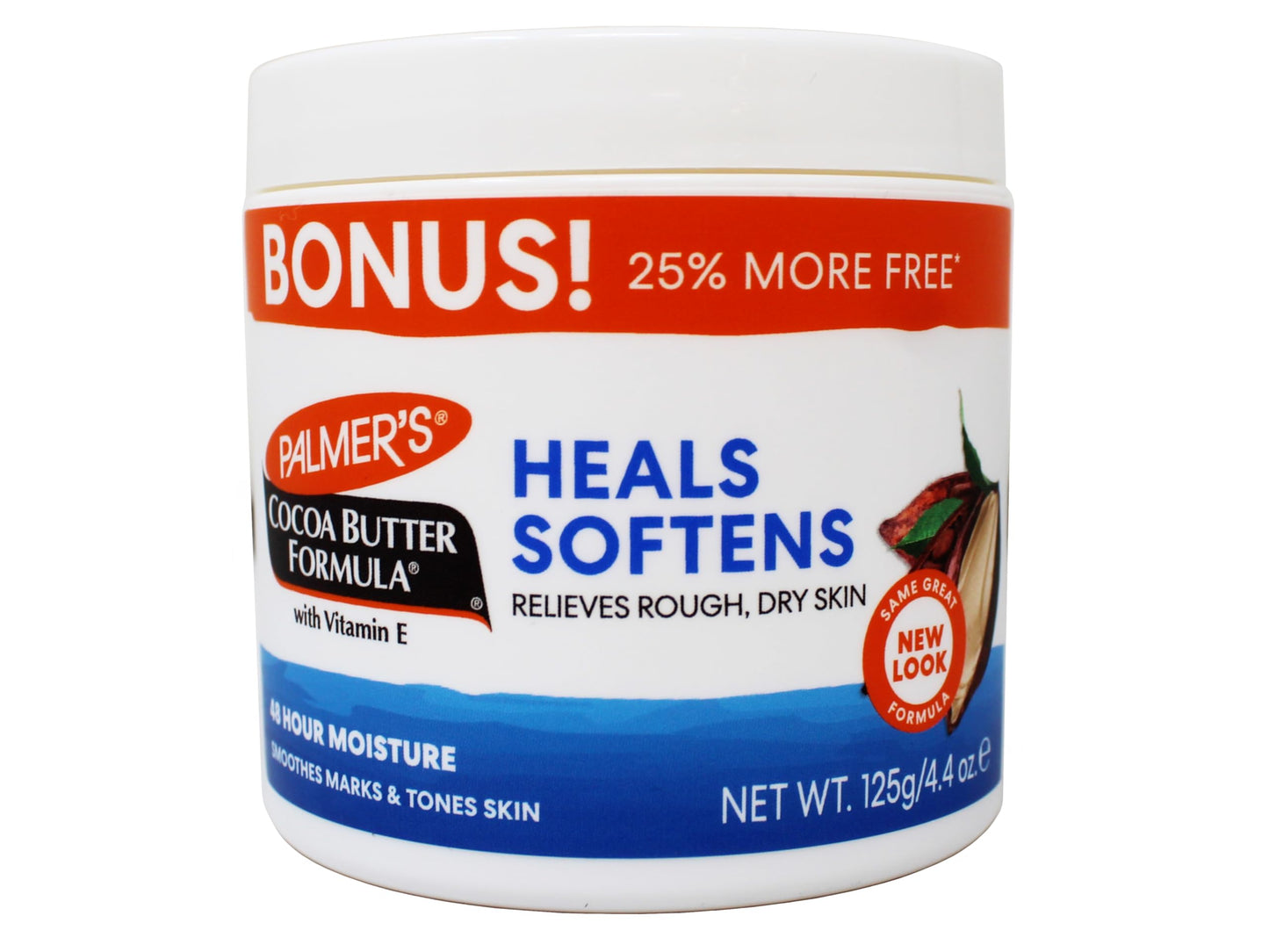 Palmer's Cocoa Butter Formula with Vitamin E, Body Moisturizer, Relieves Rough, Dry Skin, Smoothes Marks & Tones Skin, ("Bonus") 4.4 OZ Jar - 2 Pack