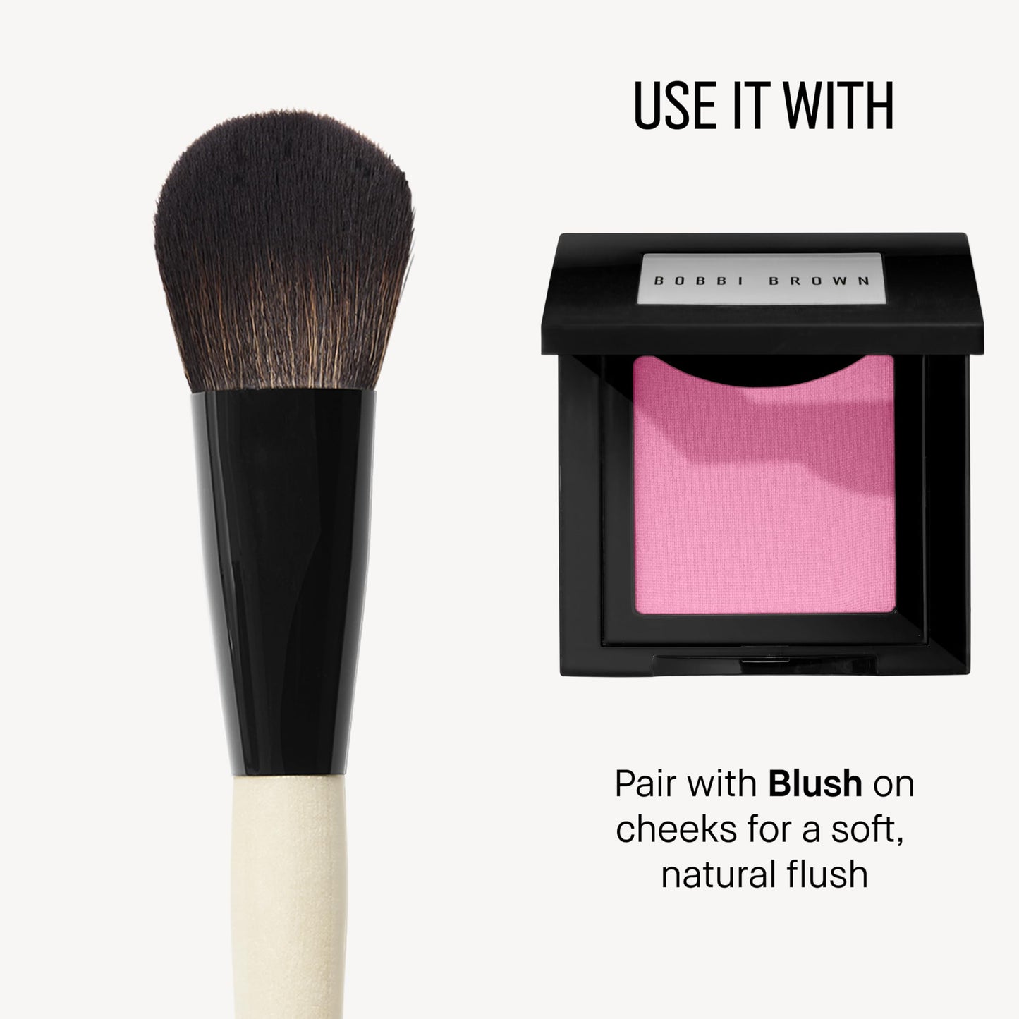 Bobbi Brown Blush Brush | Makeup Brush for Blush with Rounded Head for Seamless Application