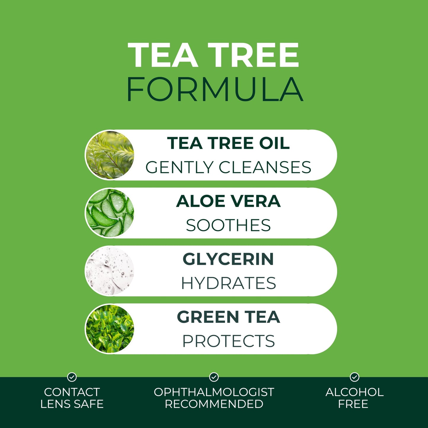 NOVEHA 180PCs Tea Tree Oil Eyelid & Lash Wipes With Hyaluronic Acid, Green Tea & Chamomile For Blepharitis & Itchy Eyes, Individually Wrapped Eyelash Beauty and Personal Care NOVEHA
