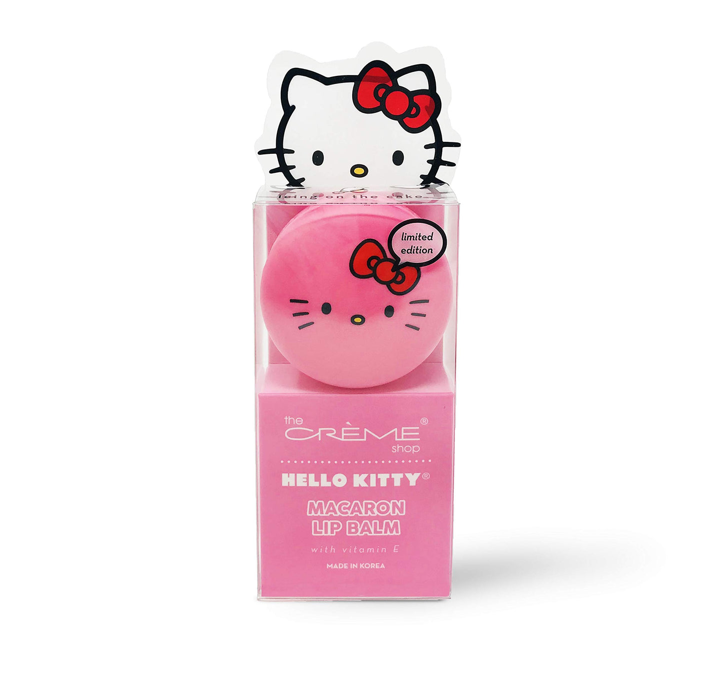 The Crème Shop x Sanrio Hello Kitty Macaron Lip Balm (Hello Kitty Icing On The Cake) Korean Cute Scented Pocket Portable Soothing Advanced Must-Have