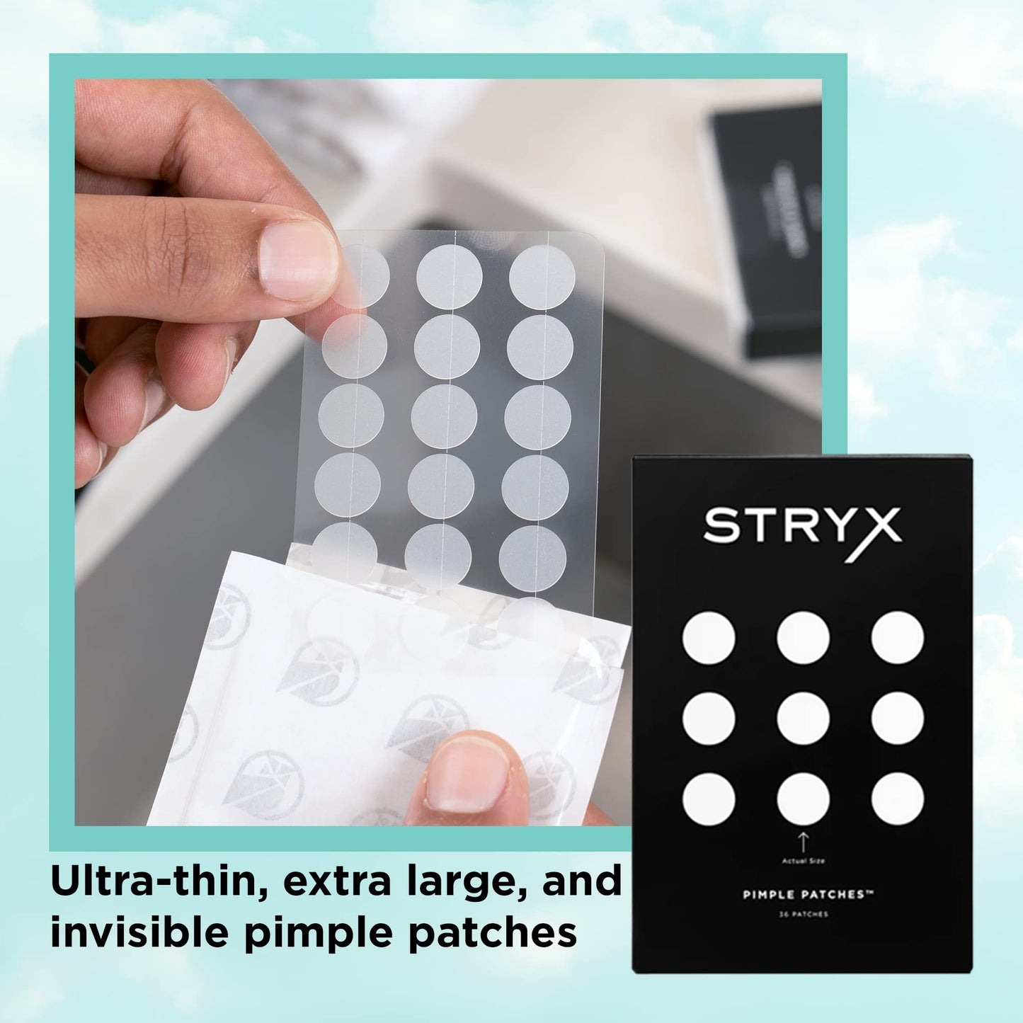 Stryx Hydrocolloid Acne Pimple Patches for Men, 3-Pack - Great for Breakouts, Zits, Blemishes, Whiteheads, & Reducing Redness - Designed for Men’s
