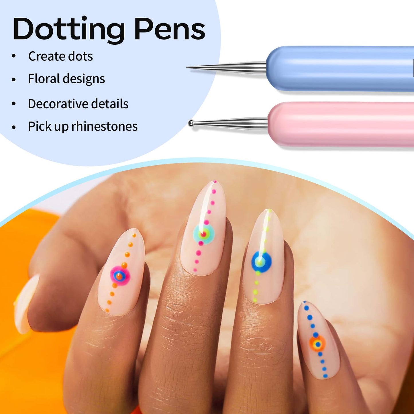 Modelones Nail Art Brushes Set, Nail Brush kit Gel Polish, Extension Gel, Liner, Clean up, Carving, Apex Building, Dotting Pens Professional Tools