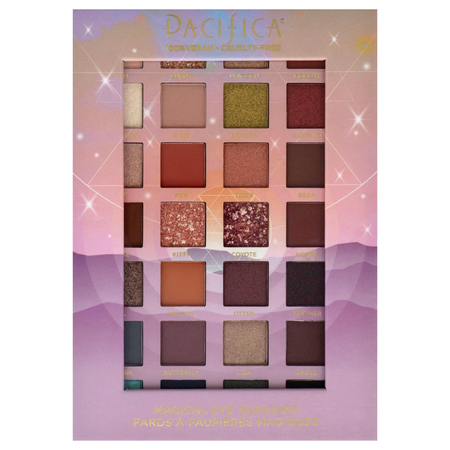 Pacifica Eyeshadow Palette - Animal Magic with Colorful Blendable Shades, Highly Pigmented Mineral Eyeshadow, Talc-Free, Vegan & Cruelty-Free, 0.89 oz