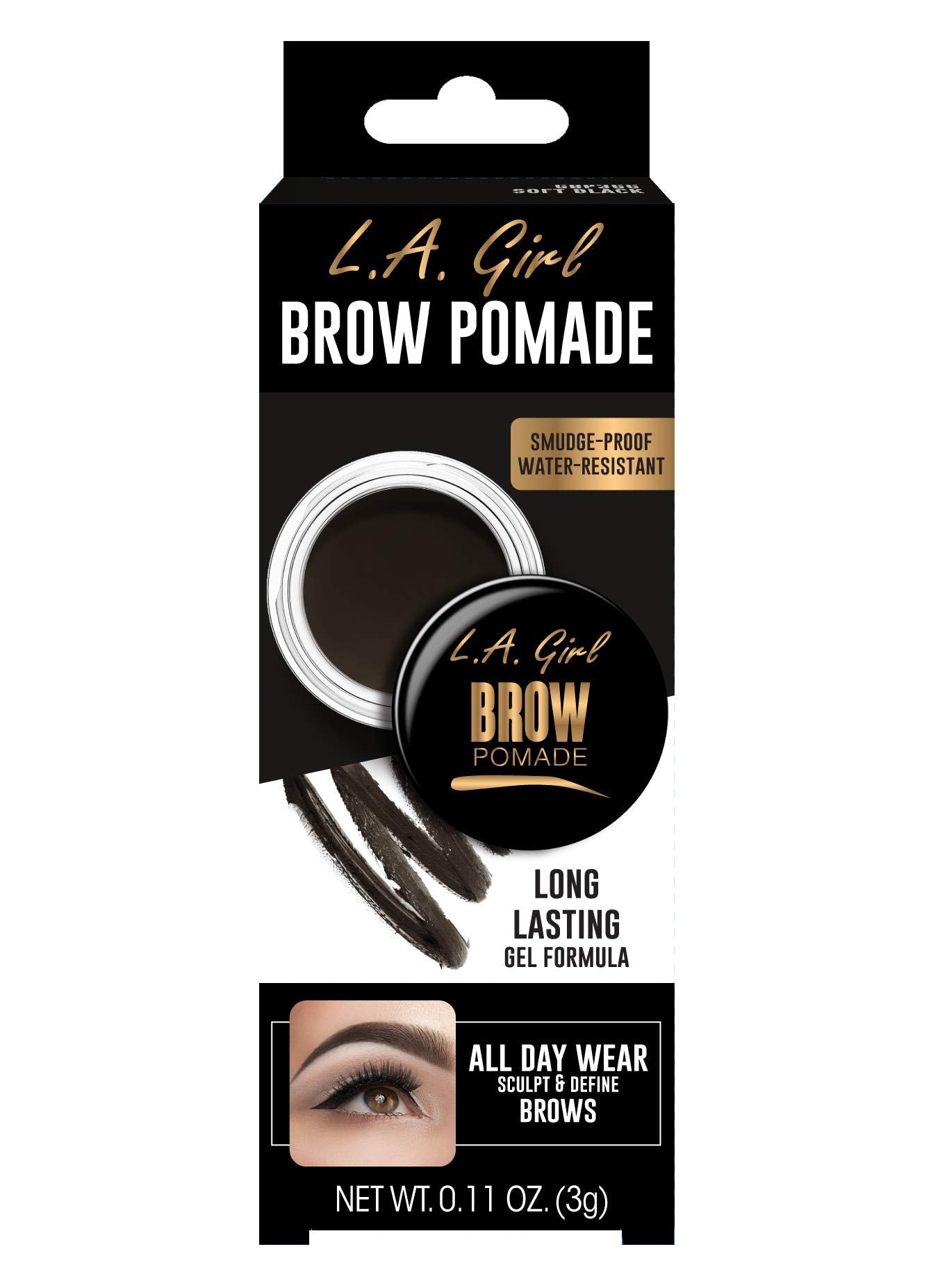 L.A. Girl Brow Pomade, Soft Black GBP366