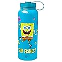 Silver Buffalo Spongebob Squarepants Sup, Fishes? Stainless Steel Water Bottle With Twist Lid, 42 Ounces