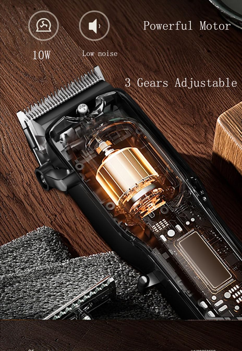 Professional Hair Clippers for Men Cordless Trimmers Kit with LED Display 3 Gears 7 Guide Combs Electric Beard Trimmer for Kid Beards Haircut Grooming Beauty and Personal Care GLESVOWIO