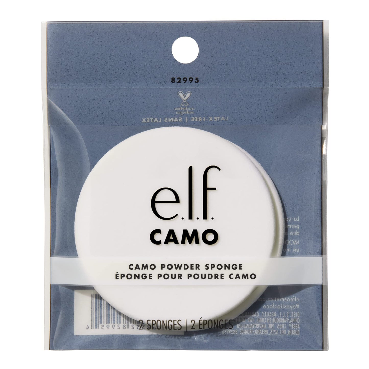 e.l.f. Camo Powder Sponges, Made For Blending Pressed Powder Sponge Refills, Cushiony Soft Latex Free Foam, Vegan & Cruelty-Free, 2-Pack