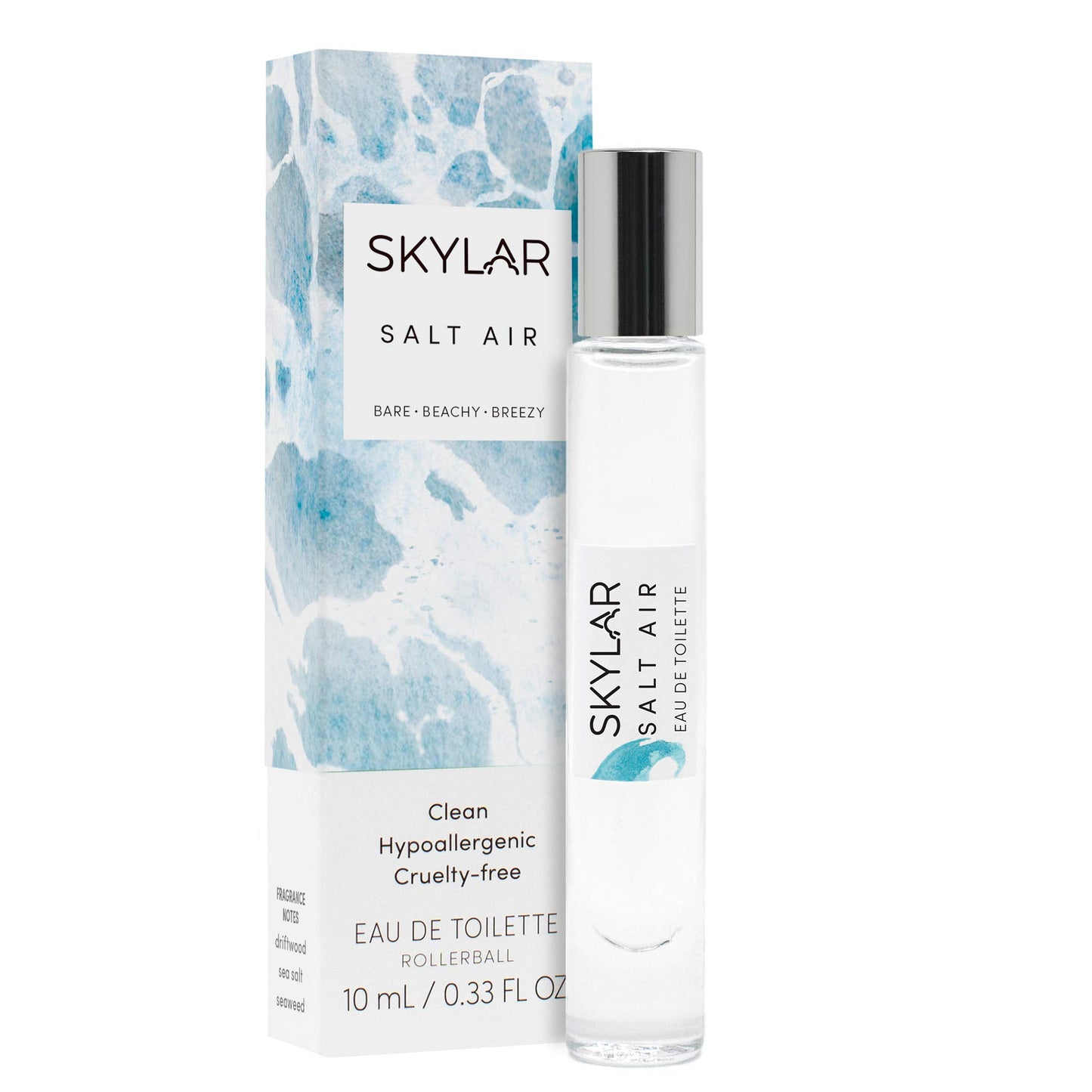 Salt Air Perfume By Skylar - Travel-Sized Rollerball - Paraben-Free, Phthalate-Free, Vegan, and Cruelty-Free Fragrance - Salty and Breezy - With Notes