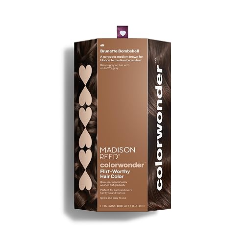 Madison Reed ColorWonder Demi-Permanent Hair Color Kit - 6N Medium Brown (Brunette Bombshell) | Blends Up to 25% Gray, Lasts 25 Washes, Ammonia-Free