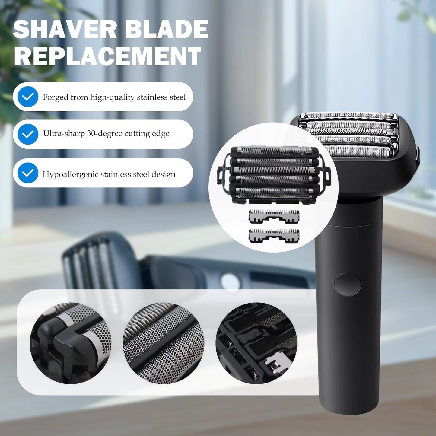 XSPANDER WES9032P Shaver Head Foil and Shaver Blades Replacement Set Fit for Panasonic ES-LV95-S, ES-LV65-S, ES-LV97-K, ES-LV67-K & for AR C5 Electric Beauty and Personal Care XSPANDER