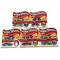 Hot Wheels 2018 50th Anniversary Redline Complete Set of 5 Diecast Vehicles with Collector Buttons