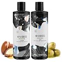 MOEHAIR Hi-Vibes Argan Oil Shampoo and Conditioner | Infused With Avocado, Sunflower, and Coconut Oils | Cleans and Nourishes Hair | Vegan Shampoo
