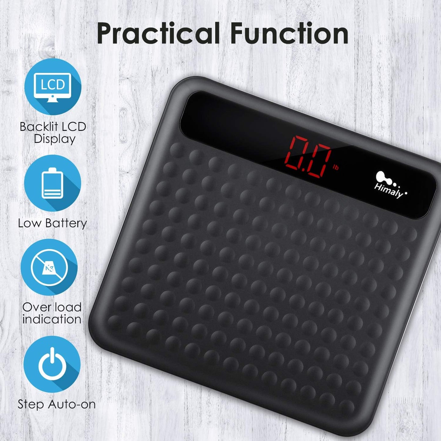 himaly Digital Body Weight Scale Bathroom Scale, Step-On Technology High Precision Measurements Scales with Large Non Slip Silicone Platform and LCD…