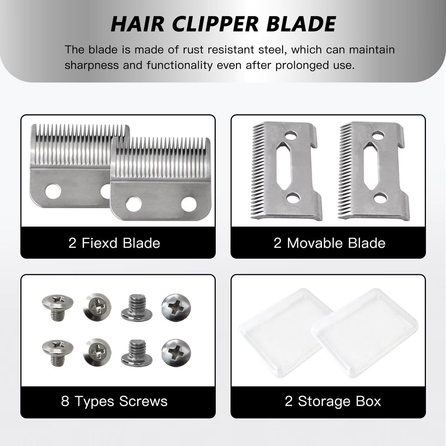 Updated Steel Hair Clipper Blade Fit for Wahl Precision MC3 Blades, Pack of 2 Steel Blades Replacement for 2-Hole Standard Wedge 5 Star Legend Beauty and Personal Care XSPANDER
