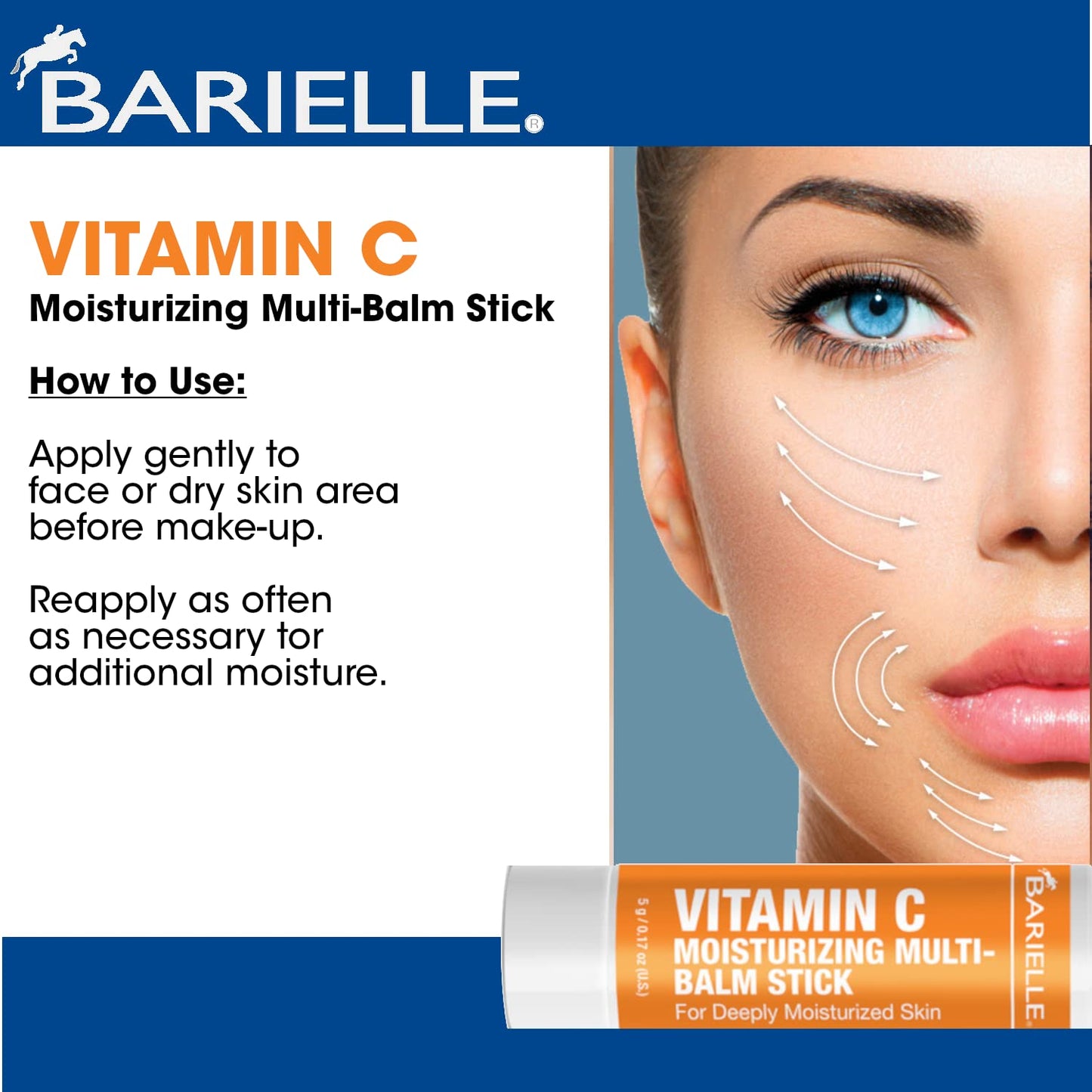 BARIELLE Vitamin C Moisturizing Balm Stick for Deeply Moisturized Skin - Facial Treatment Stick, Travel Size