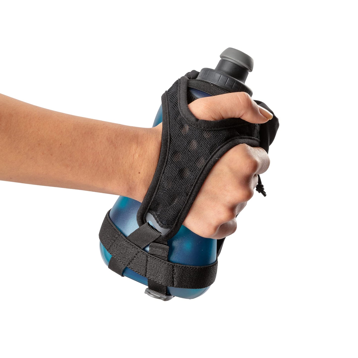 Nathan Running Handheld Quick Squeeze Water Bottle. No-Grip Adjustable Hand Strap. 12oz / 18oz / Insulated. Reflective Hydration Water Bottle.