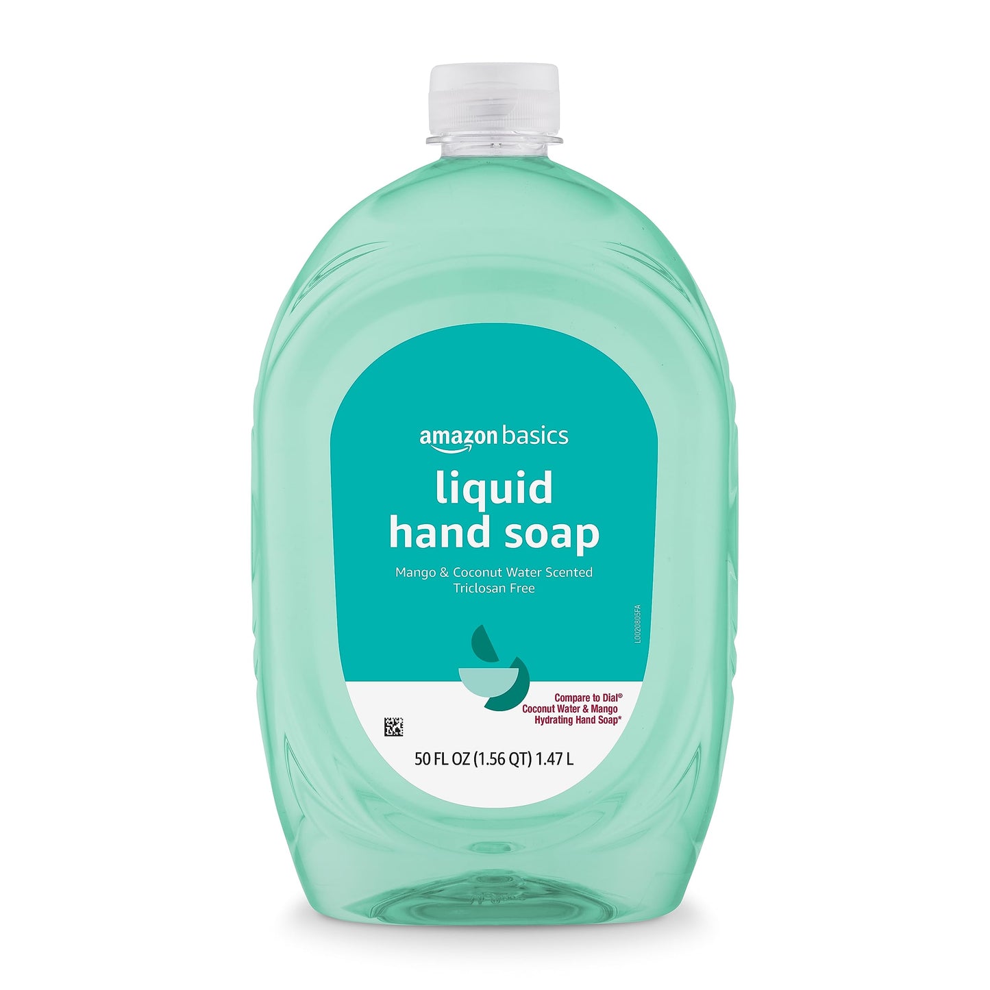 Amazon Basics Liquid Hand Soap Refill, Mango and Coconut Water Scent, Triclosan-Free, Dermatologist Tested, pH Balanced, Paraben-Free, 50 Fl Oz (Pack