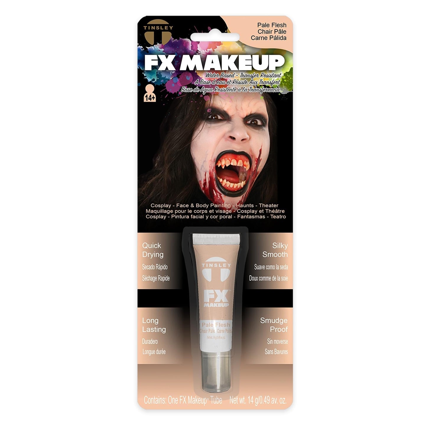 Tinsley Transfers FX Makeup - Face and Body Paint - Water-Based Cream - 7g / 0.24 oz Tube (Pale Flesh), 1.0 Count