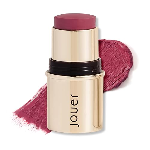 Jouer Blush & Bloom Cheek + Lipstick, Be Loud - Hydrating Cream Blush Stick for Cheek and Lip Tint - Moisturizing Rose Hip and Squalane Oil Formula