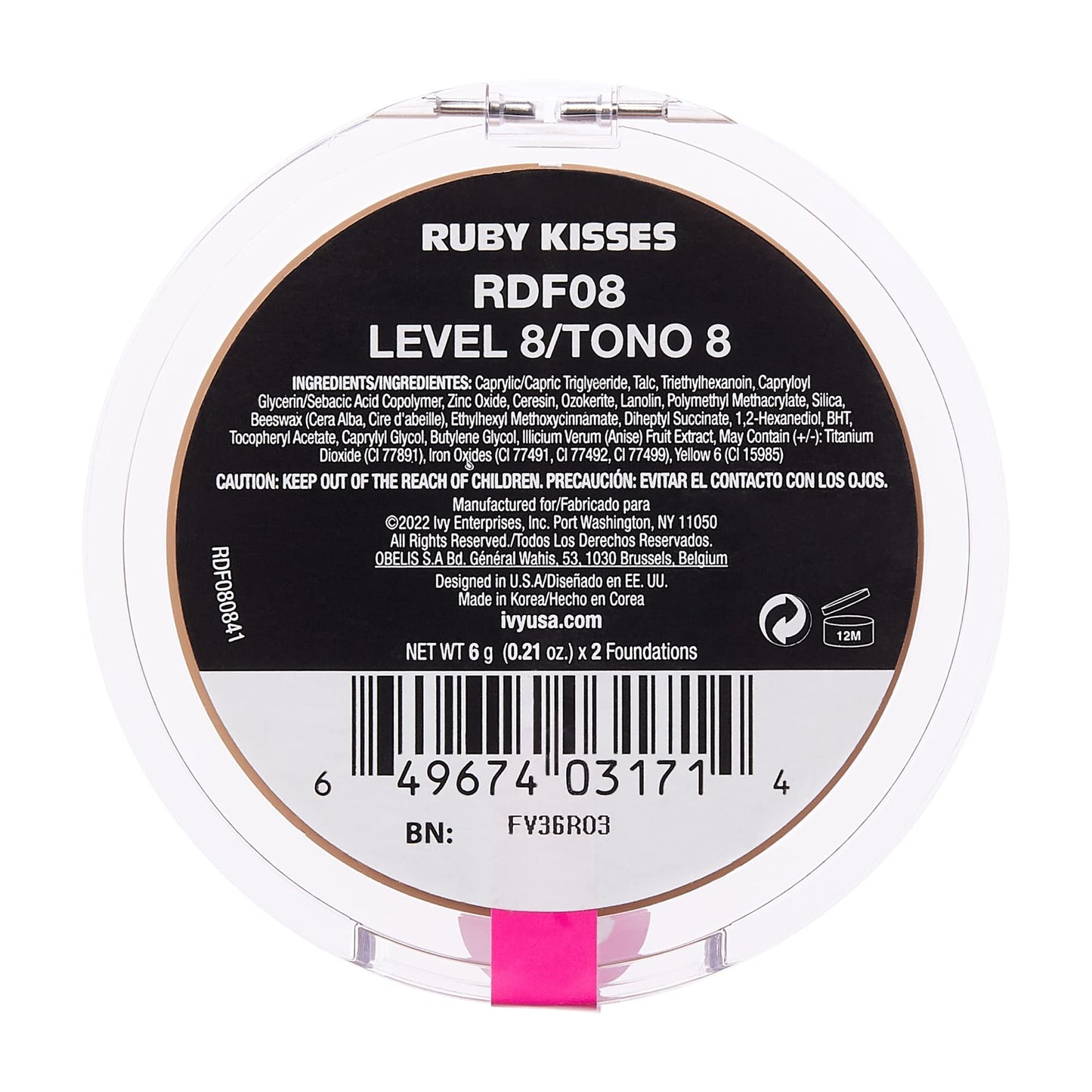 Ruby Kisses 3D Face Creator Cream Foundation & Concealer, 12 Hours Long Lasting, Medium to Full Coverage, Non-Greasy, Ideal for Makeup
