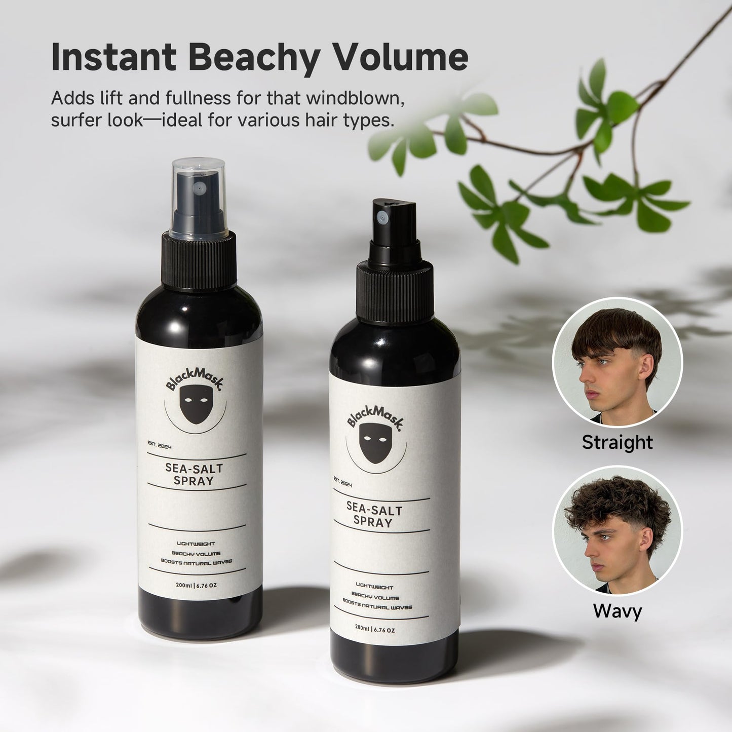 BlackMask Sea Salt Spray for Men - Beach Wave Hair Texture Spray with Natural Matte Finish - Sea Salt Spray for Hair Styling Adds Definition, Volume Beauty and Personal Care BlackMask
