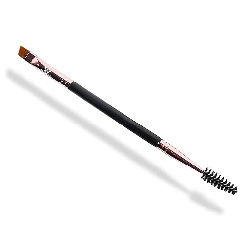 Dual-Ended Eyebrow & Lash Tint Brush - Angled Tip with Spoolie Comb for Henna by Existing Beauty