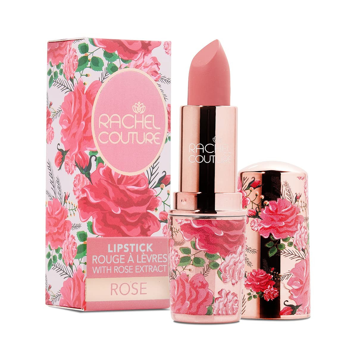 Rachel Couture Matte Lipstick with High Impact Color | Vegan & Cruelty Free | Infused with Rose Extract - 0.12 Oz - Rose
