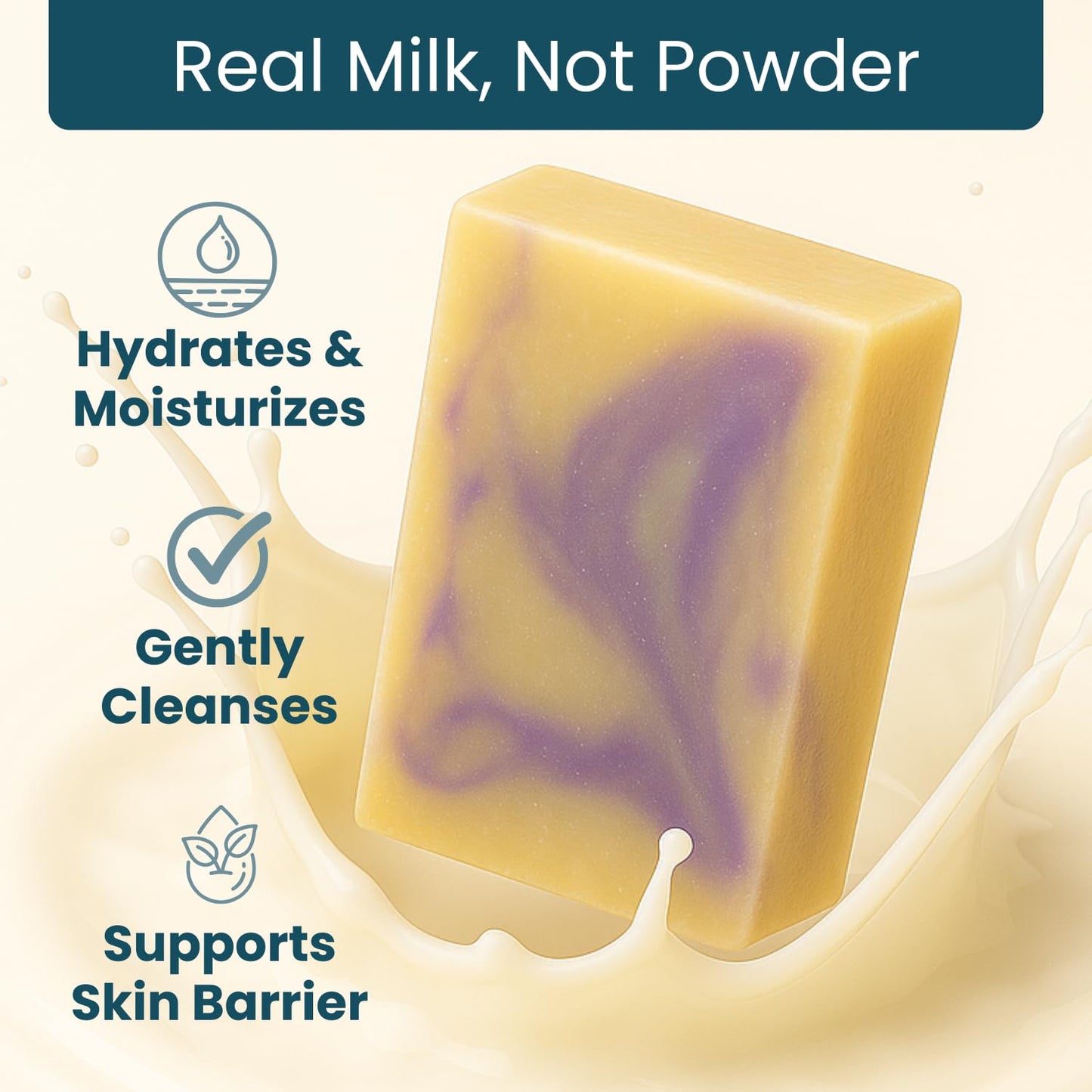 Way Natural French Lavender Soap Bars (3 Pack) - Goat Milk Soap for Men & Women - Natural, Handmade w/Real Milk - Dry Skin, Hands/Body - Premium Beauty & Personal Care Way Natural