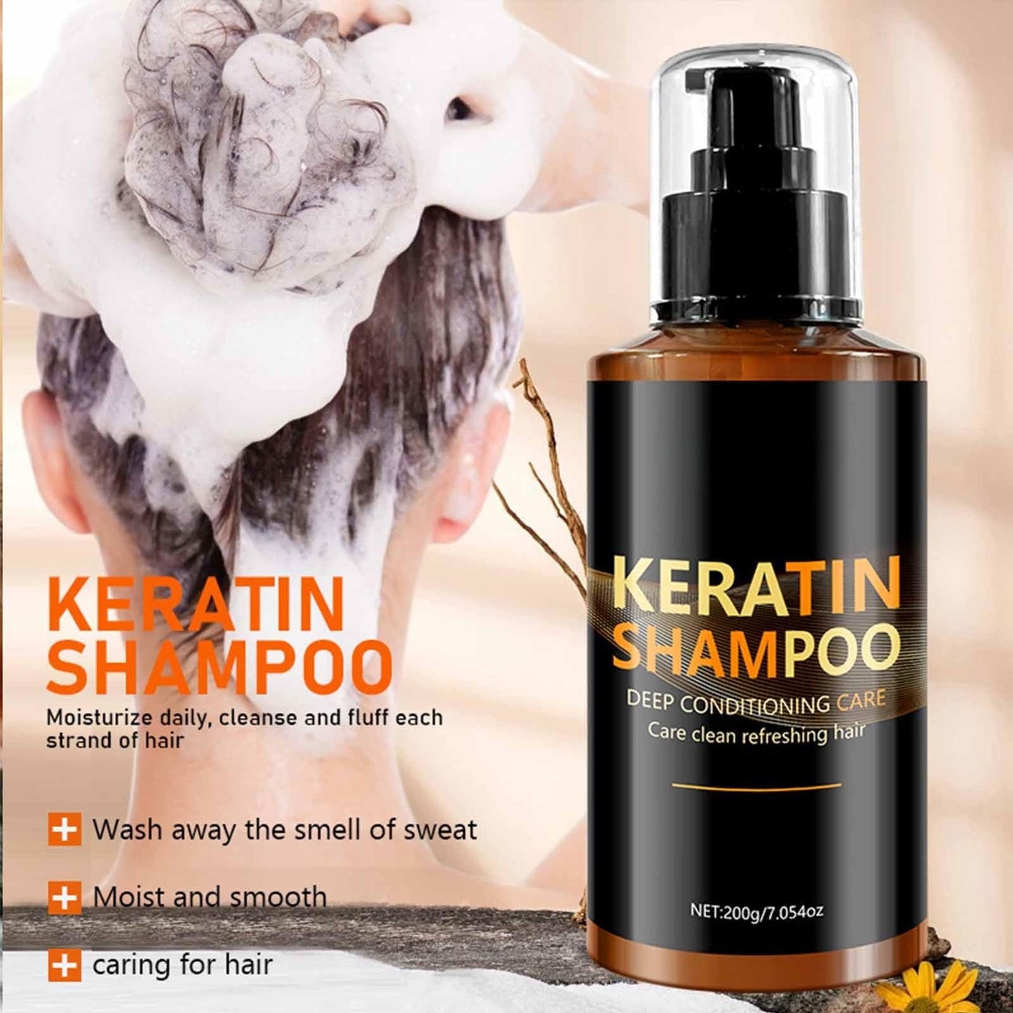 Keratin Shampoo and Conditioner Set,Deep Cleansing Repairs Keratin Hair Mask Deep Conditioner, Anti Frizz, Thinning Hair Formula,Collagen Enriched
