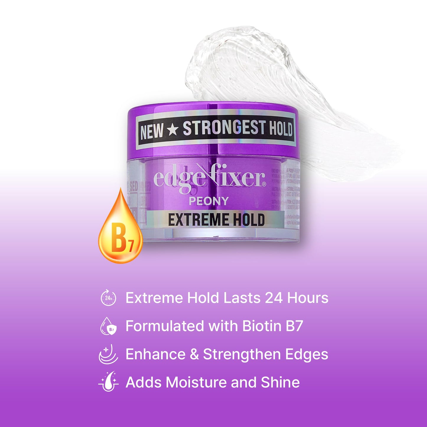 Red by Kiss Edge Fixer Extreme Hold, Strong Edge Control with 24-Hour Hold, Infused with Biotin for Nourishment & Hydration, No Flaking or Oily