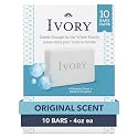 Ivory Gentle Bath Bar Soap, Safe for Entire Family, Free of Dyes and Heavy Perfumes, Original Scent, 4 oz (10 Count) Beauty & Personal Care Ivory