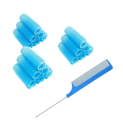 MOODKEY 18PCS Self Grip Small Hair Curlers Heatless Roller Hair Curlers Pro Salon Hairdressing Curler DIY Curly Hairstyle Hair Rollers Tools Rat Tail