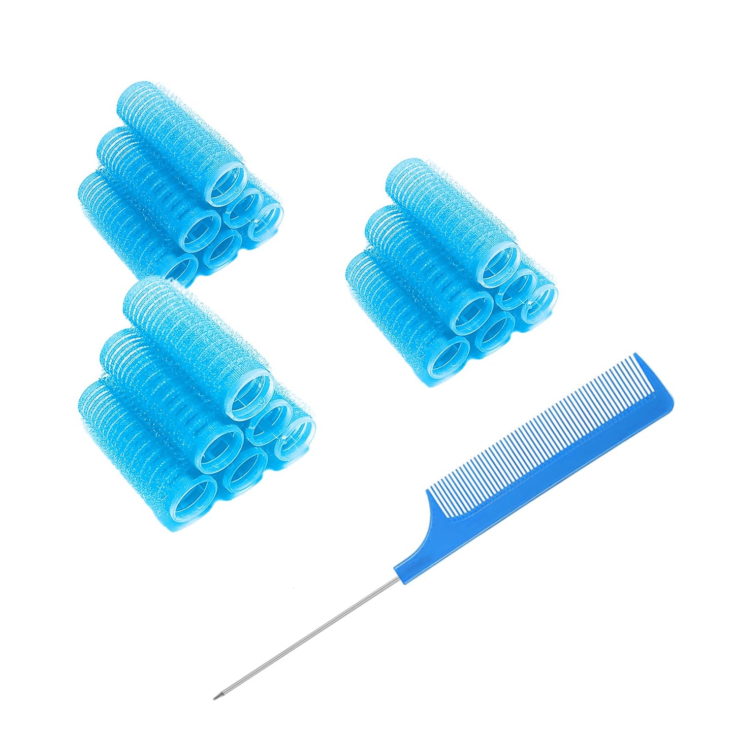 MOODKEY 18PCS Self Grip Small Hair Curlers Heatless Roller Hair Curlers Pro Salon Hairdressing Curler DIY Curly Hairstyle Hair Rollers Tools Rat Tail