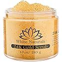 24K Gold Body Scrub, Natural Exfoliating Face Sugar Scrub With Anti-Aging Properties, Pure Skin Moisturizer, Reduce Wrinkles Deep Pore Cleansing