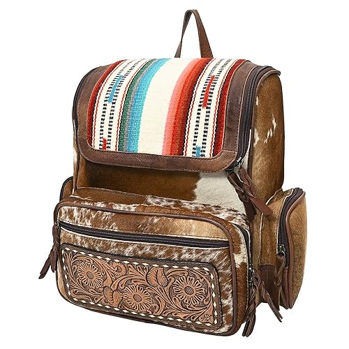 American Darling Women's Backpack Bag Western Hand Tooled Saddle Blanket Genuine Leather Handbag and Ladies Purse