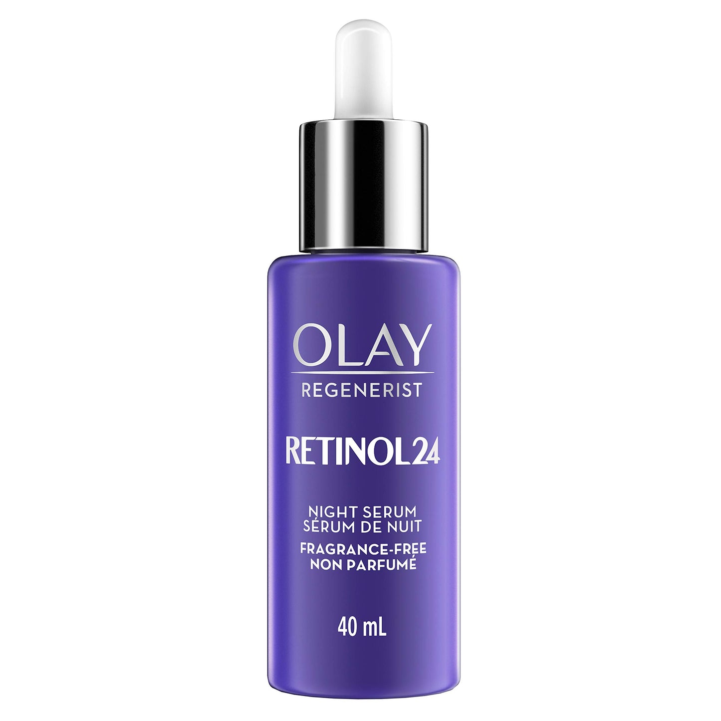 Olay Retinol 24 MAX Night Smoothing Serum, Fragrance - Free, 1.3 Oz