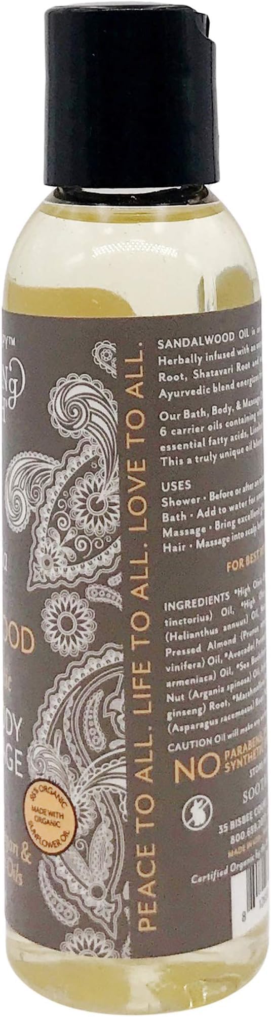 Soothing Touch, Bath Body Massage Oil Sandalwood, 8 Ounce8