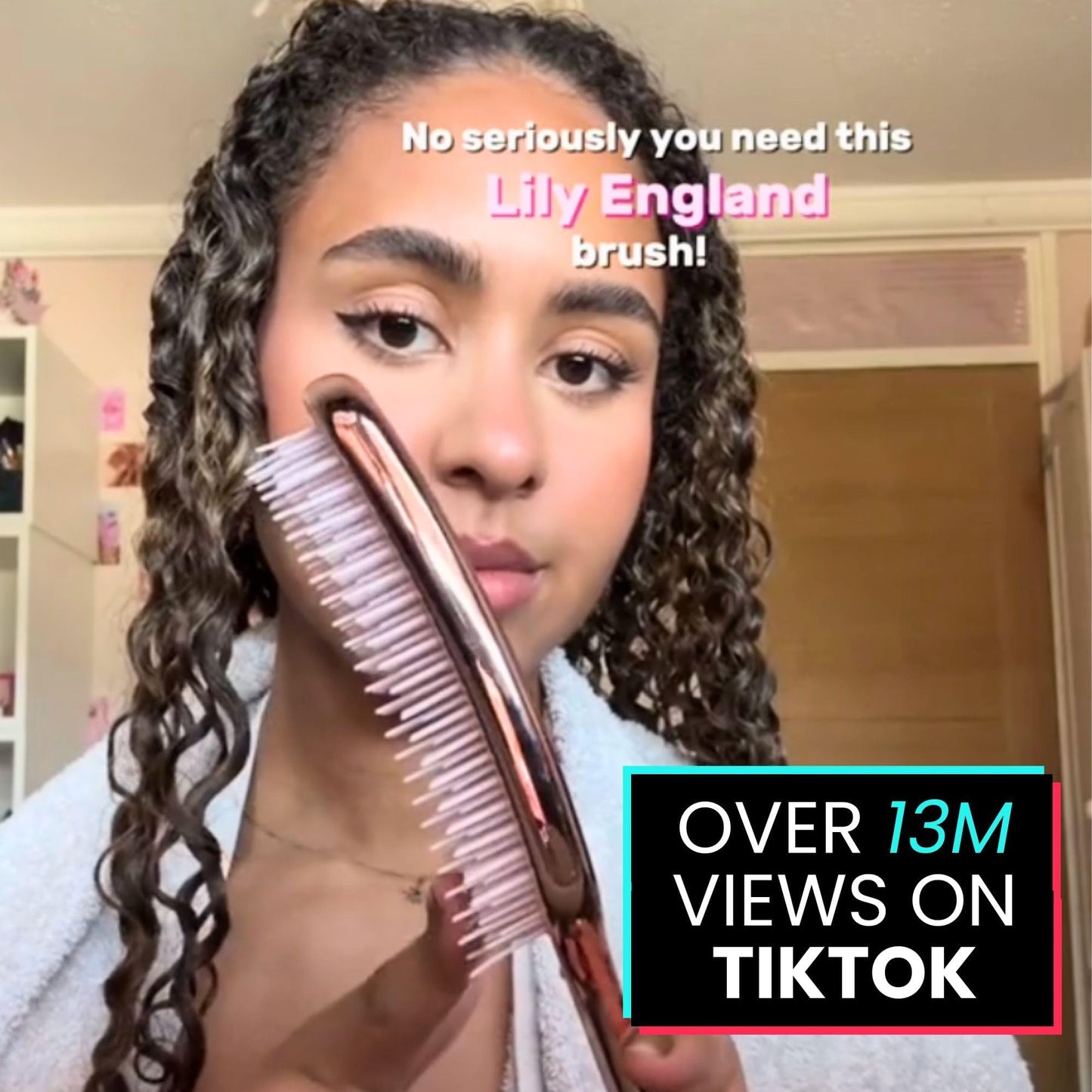 Lily England Curly Detangler Brush for Women - Pain-free Detangling Brush for Wet & Dry Hair With Flexible Bristles - Easy-to-Hold Hairbrush for Women Beauty and Personal Care Lily England