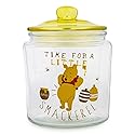 Winnie the Pooh Disney Time For A Little Smackerel Glass Snack Jar Container With Lid | Kitchen Food Storage For Snacks, Candy | 6 Inches Tall