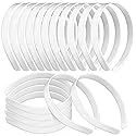 Amersumer 50PCS 1/2 Inch Plain Plastic Headbands for Girls No Teeth DIY Hair Accessories, White