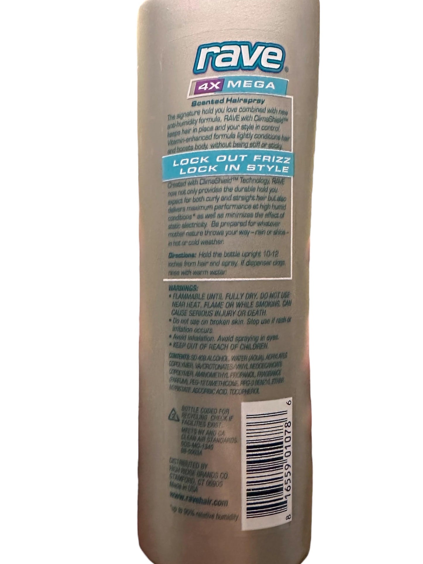 Rave Hs 4x Mega Scented N Size 11 Oz Rave Hairspray 4x Mega Hold Scented Non-Aerosol 11oz