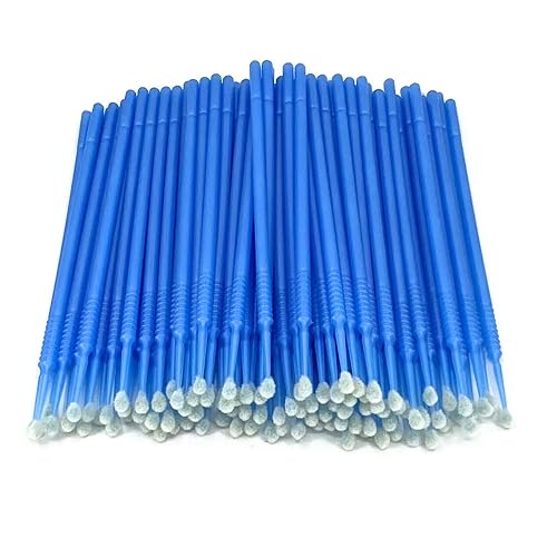 Disposable Micro Applicator Micro Brush for Makeup, Eyelash Extension, Lash and Mascara Application for Personal Care (100 Count (Pack of 1), Blue