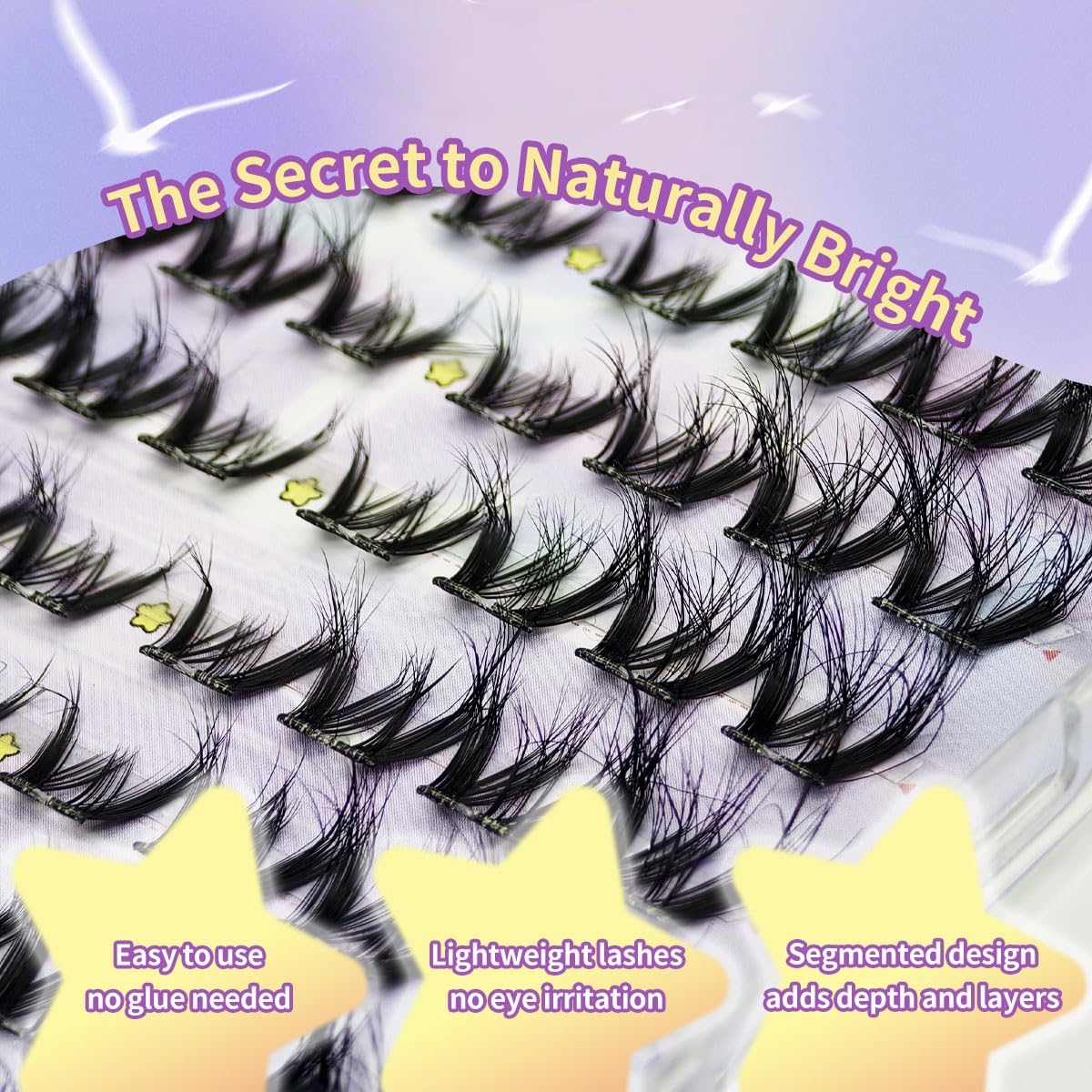 Marsfarmer Thick Fluffy Self Adhesive Eyelashes Clusters Extension, 11-14mm 80pcs Pre-Glue False Eyelashes Clusters Set, Individual Lashes, No Glue…