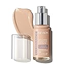 Revlon Illuminance Skin-Caring Liquid Foundation, Hyaluronic Acid, Hydrating and Nourishing Formula with Medium Coverage, 205 Natural Ochre, 1 fl oz
