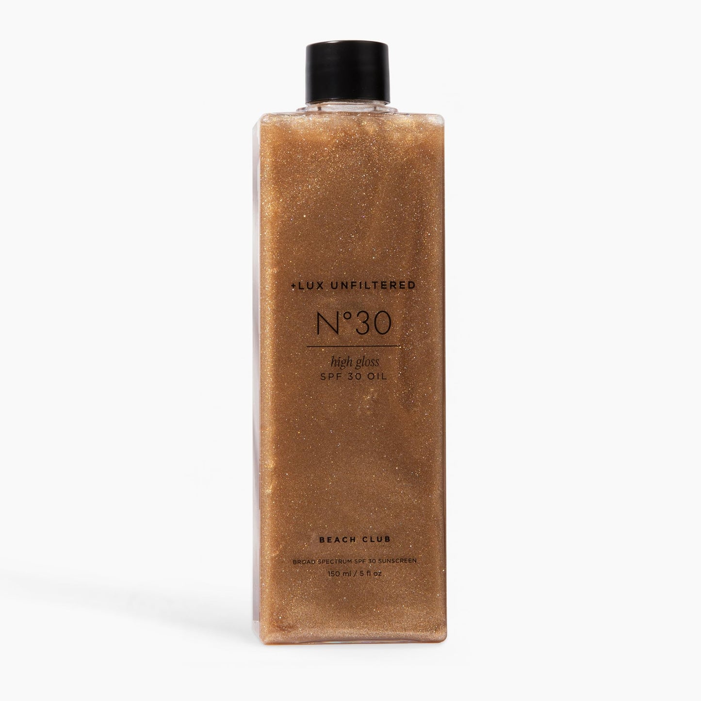 + Lux Unfiltered N°30 Shimmer Body Oil with SPF 30 - Hydrating & Nourishing High Gloss Tanning Oil, Instant Bronze Shimmer Sunscreen - Oxybenzone Free