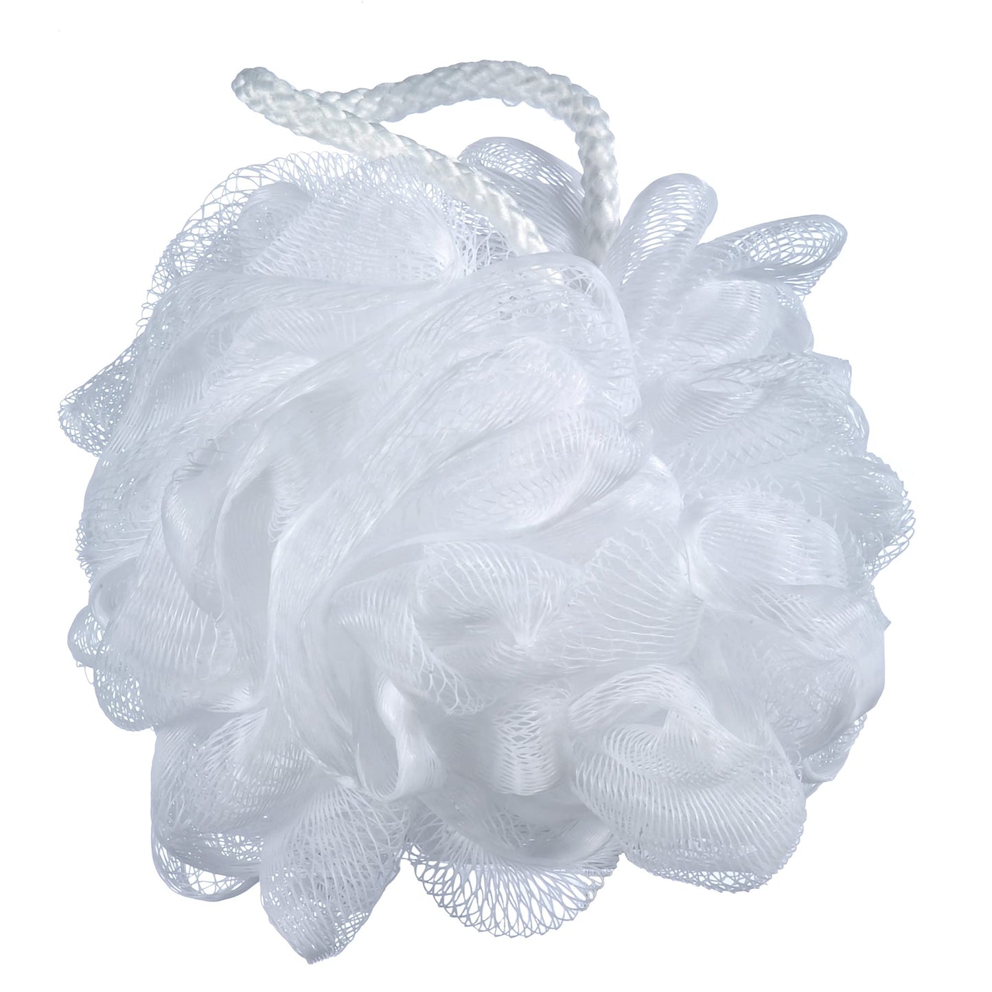 iboodi 60g/pcs White Mesh Bath Sponge Pouf Shower Loofahs Shower Puff Pack of 4 (White)