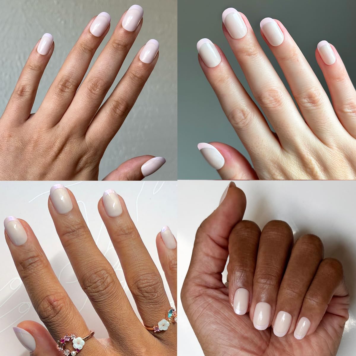Olive & June Effects Super Stick Mani Press-On Nails | Short, Round | No Glue Needed | 32 Tab Nails in 16 Sizes | Non-Toxic Tabs | Easy On-Off Beauty & Personal Care Olive & June