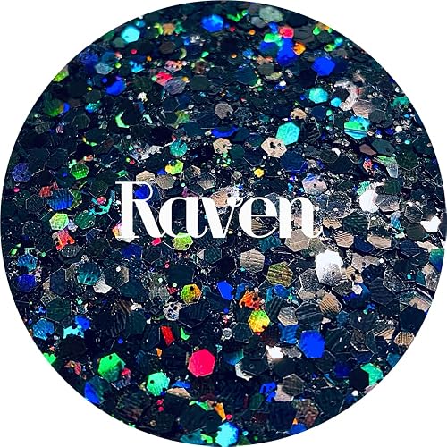Black Polyester Glitter | Craft Glitter | Glitter for Arts & Crafts | Tumblers | Cosmetics | Nails | Epoxy Resin Art | Slime | DIY | Body Glitter | 1